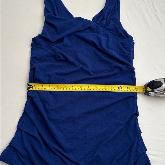Express blue ruched stretch modal blend sleeveless top - Picture 7 of 10